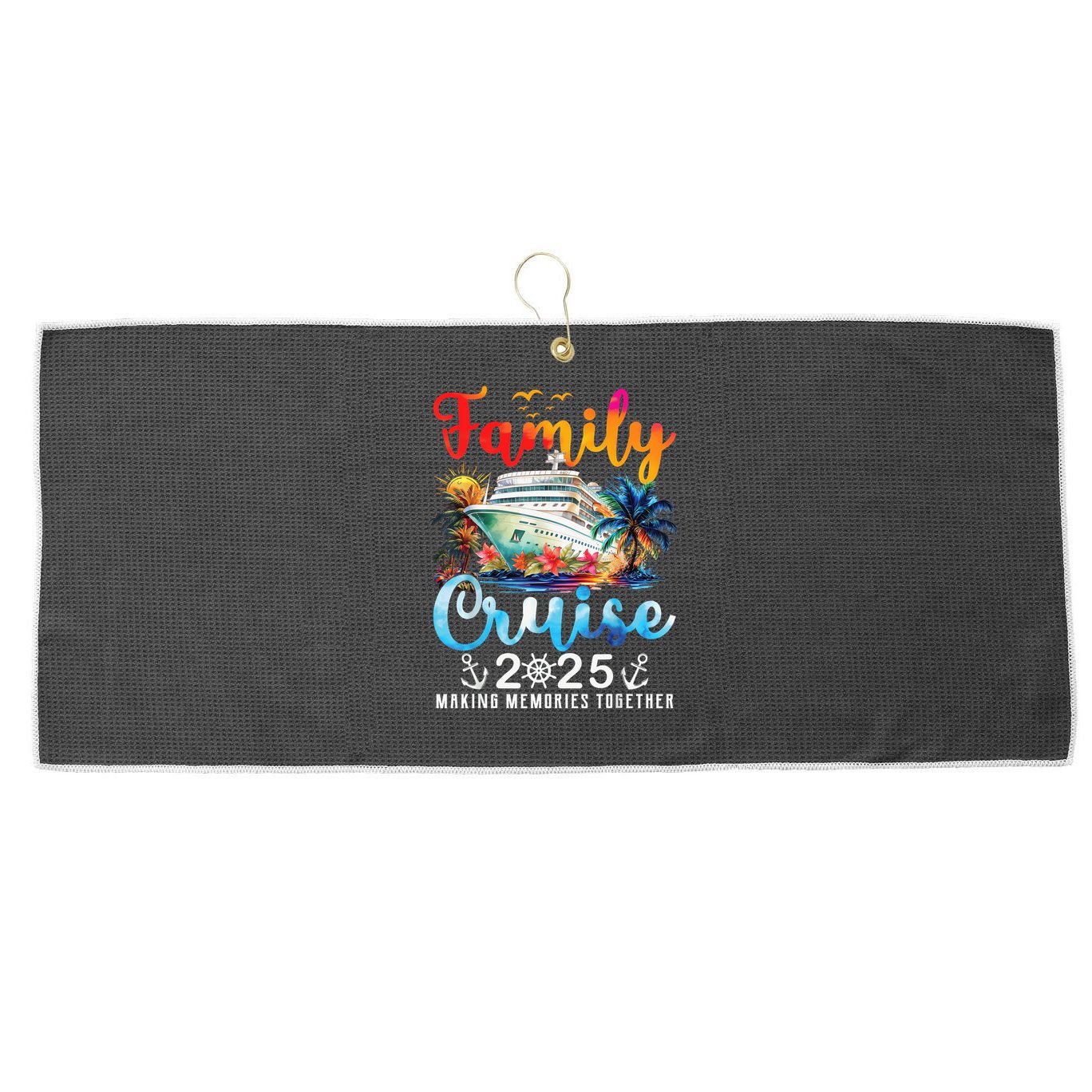 Family Cruise 2025 Vacation Trip Family Matching Cruise Ship Large Microfiber Waffle Golf Towel
