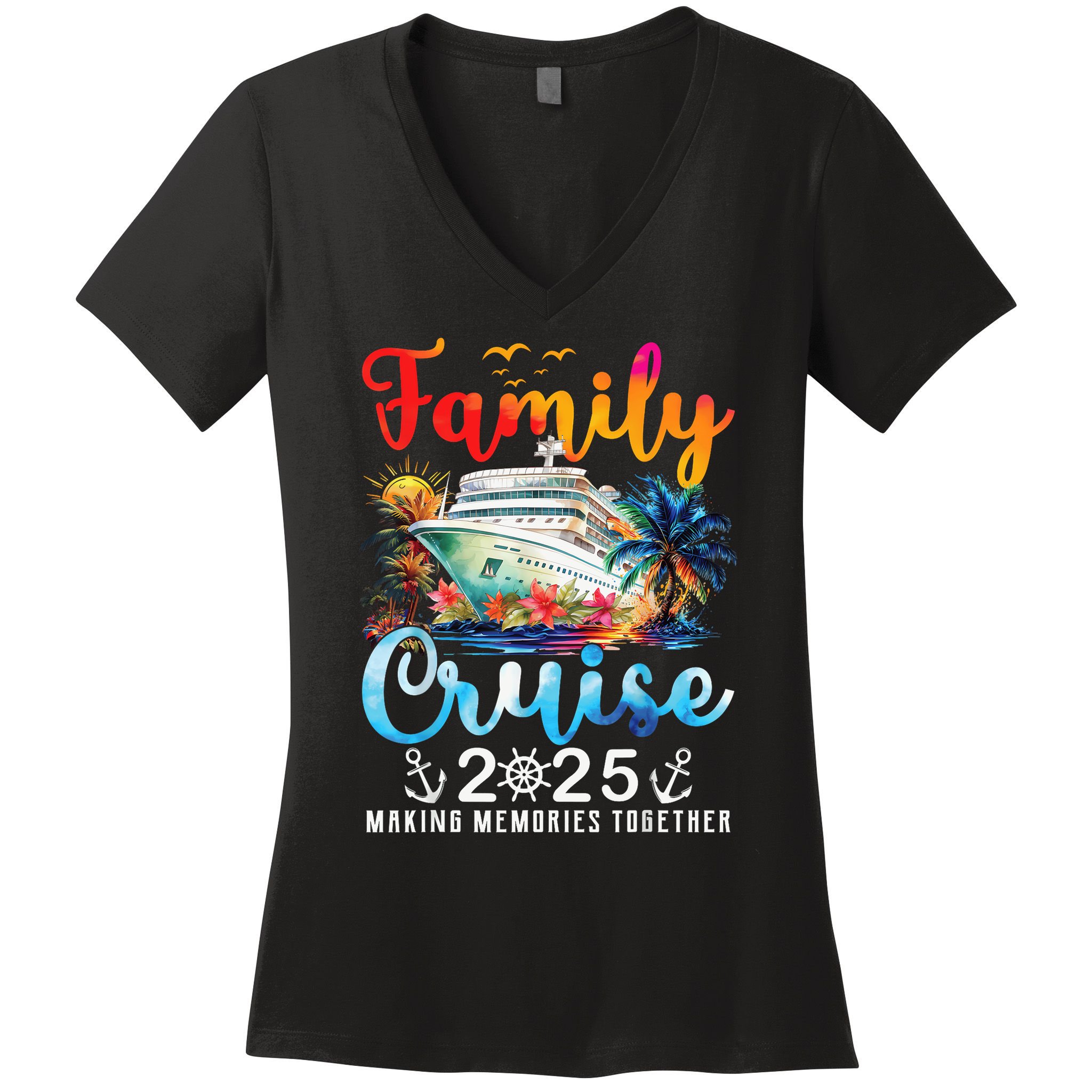 Family Cruise 2025 Vacation Trip Family Matching Cruise Ship Women's V-Neck T-Shirt