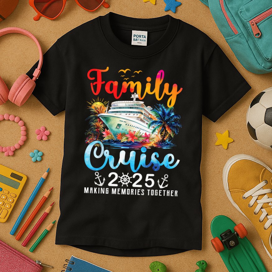 Family Cruise 2025 Vacation Trip Family Matching Cruise Ship Kids T-Shirt
