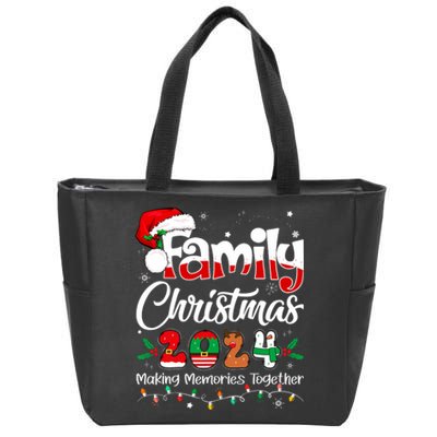 Family Christmas 2024 Matching Outfit Xmas Squad Santa Zip Tote Bag