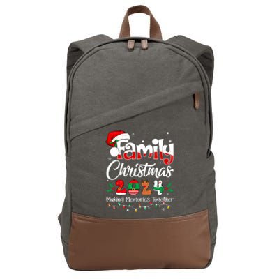 Family Christmas 2024 Matching Outfit Xmas Squad Santa Cotton Canvas Backpack