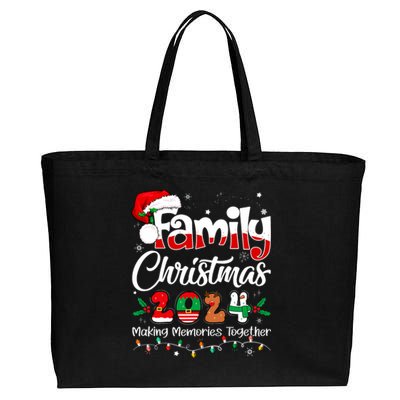 Family Christmas 2024 Matching Outfit Xmas Squad Santa Cotton Canvas Jumbo Tote