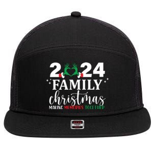 Family Christmas 2024 Making Memories Together 7 Panel Mesh Trucker Snapback Hat