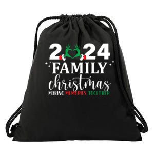 Family Christmas 2024 Making Memories Together Drawstring Bag