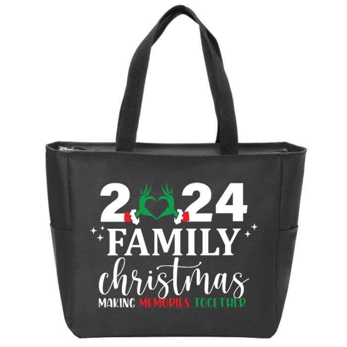 Family Christmas 2024 Making Memories Together Zip Tote Bag