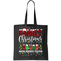 Family Christmas 2024 Matching Squad Santa Red Plaid Xmas Tote Bag