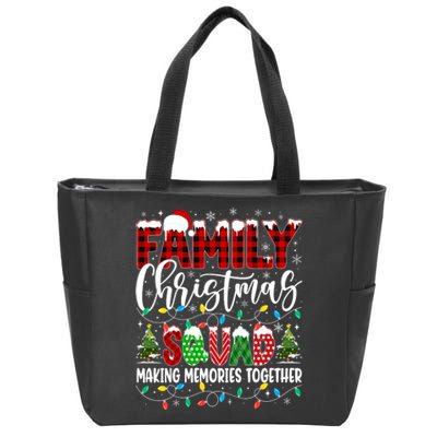 Family Christmas 2024 Matching Squad Santa Red Plaid Xmas Zip Tote Bag