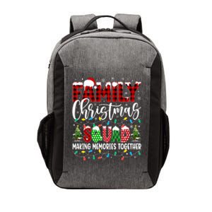 Family Christmas 2024 Matching Squad Santa Red Plaid Xmas Vector Backpack