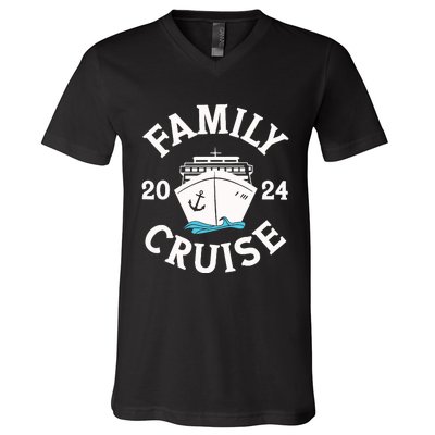 Family Cruise 2024 Cruise Family Matching Group Squad 2024 V-Neck T-Shirt