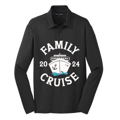 Family Cruise 2024 Cruise Family Matching Group Squad 2024 Silk Touch Performance Long Sleeve Polo