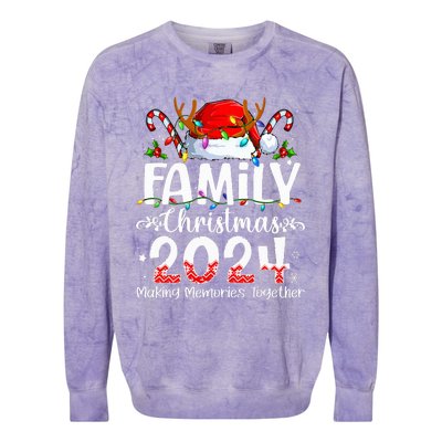 Family Christmas 2024 Matching Squad Santa Elf Funny Xmas Colorblast Crewneck Sweatshirt