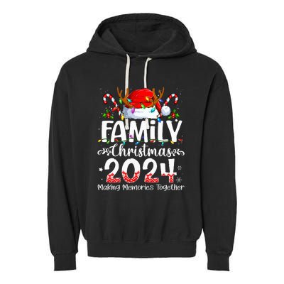 Family Christmas 2024 Matching Squad Santa Elf Funny Xmas Garment-Dyed Fleece Hoodie