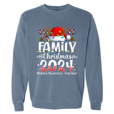 Family Christmas 2024 Matching Squad Santa Elf Funny Xmas Garment-Dyed Sweatshirt