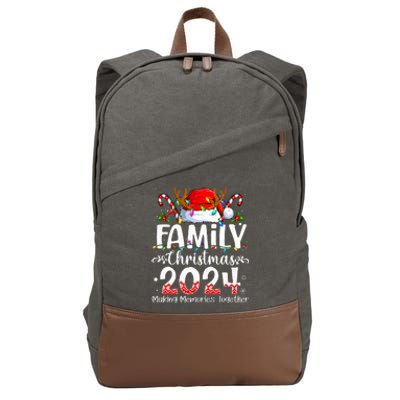 Family Christmas 2024 Matching Squad Santa Elf Funny Xmas Cotton Canvas Backpack