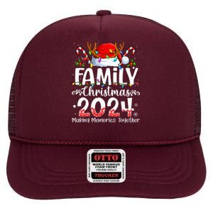 Family Christmas 2024 Matching Squad Santa Elf Funny Xmas High Crown Mesh Back Trucker Hat