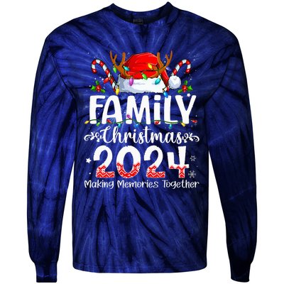 Family Christmas 2024 Matching Squad Santa Elf Funny Xmas Tie-Dye Long Sleeve Shirt