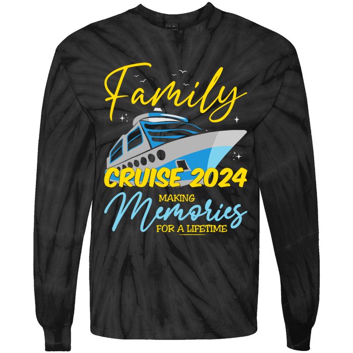 Family Cruise 2024 Sailing Cruising Vacation 2024 Tie-Dye Long Sleeve Shirt