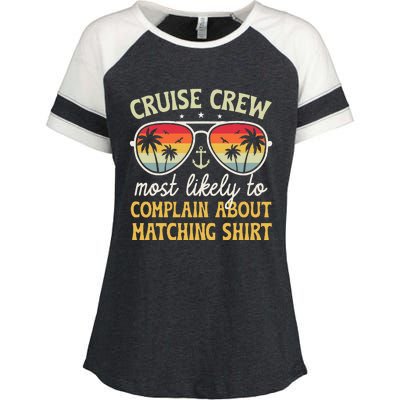 Family Cruise 2024 Most Likely To Complain About Matching Enza Ladies Jersey Colorblock Tee