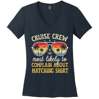 Family Cruise 2024 Most Likely To Complain About Matching Women's V-Neck T-Shirt