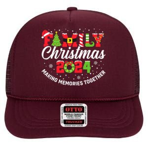 Family Christmas 2024 Matching Outfit Xmas Squad Santa Group High Crown Mesh Back Trucker Hat