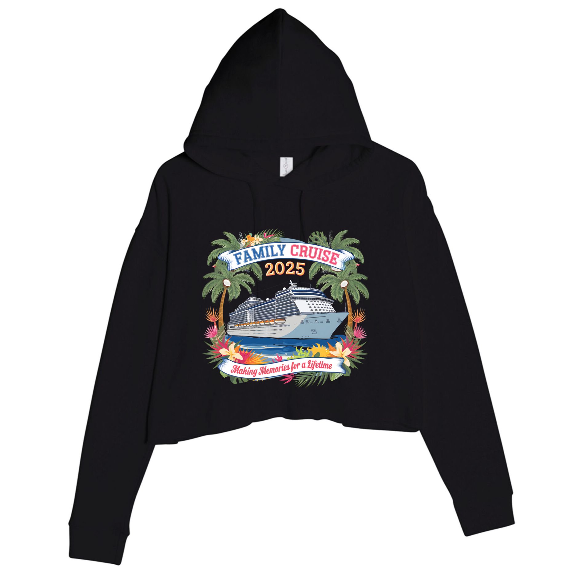 Family Cruise 2025 Vacation Trip Family Matching Cruise Ship Gift Crop Fleece Hoodie
