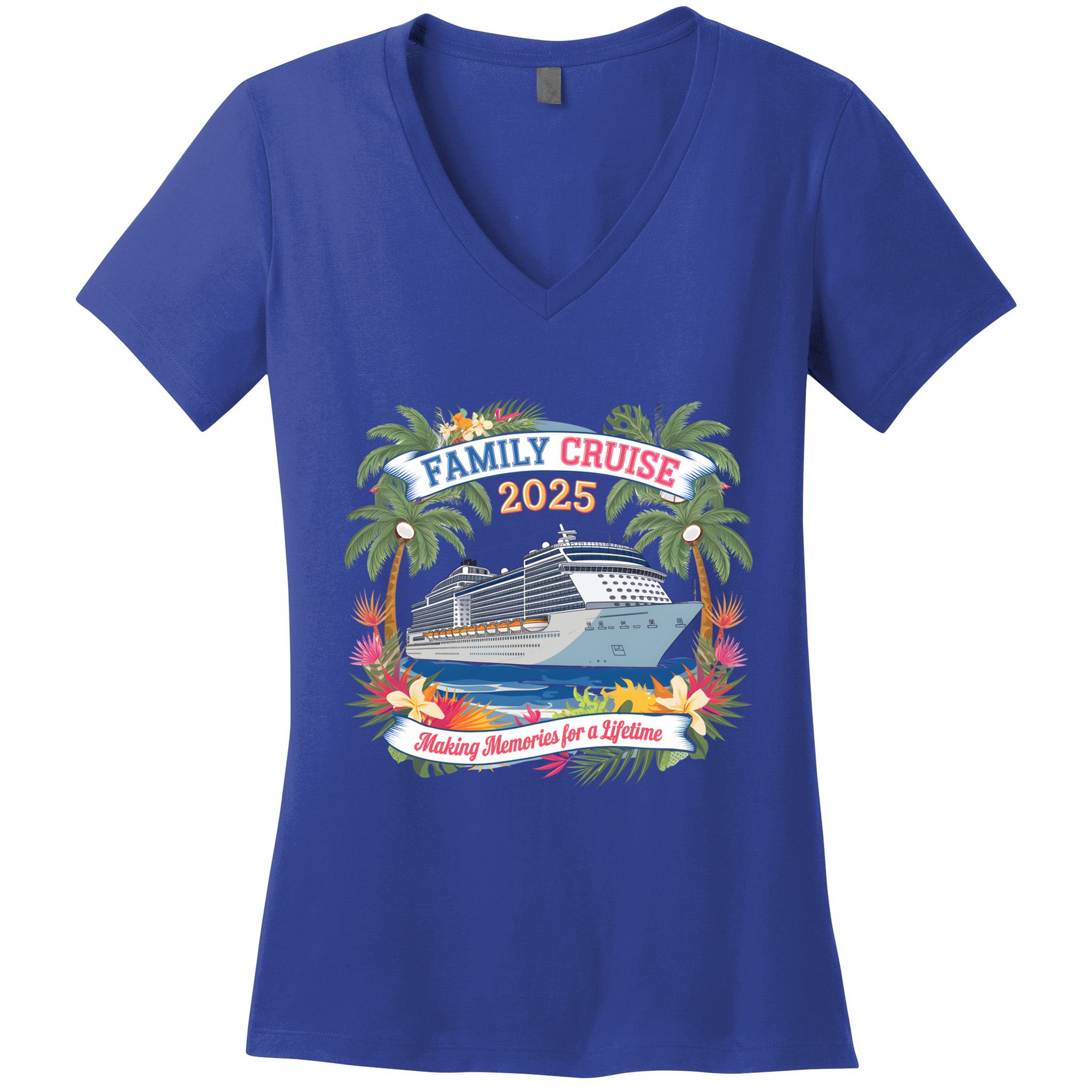 Family Cruise 2025 Vacation Trip Family Matching Cruise Ship Gift Women's V-Neck T-Shirt