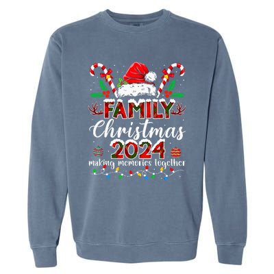 Family Christmas 2024 Matching Squad Santa Elf Funny Xmas Garment-Dyed Sweatshirt