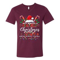 Family Christmas 2024 Matching Squad Santa Elf Funny Xmas V-Neck T-Shirt