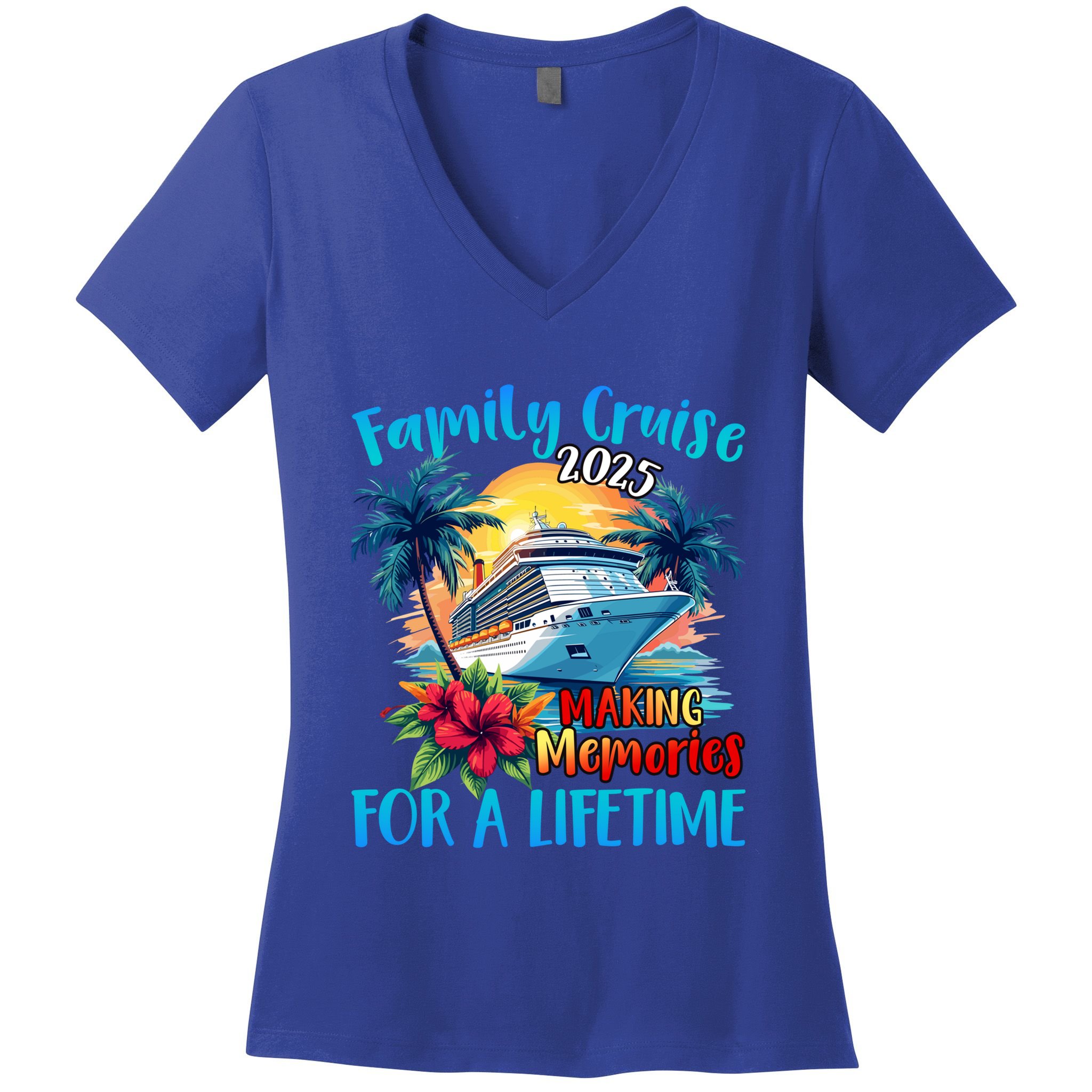 Family Cruise 2025 Vacation Trip Family Matching Cruise Ship Gift Women's V-Neck T-Shirt