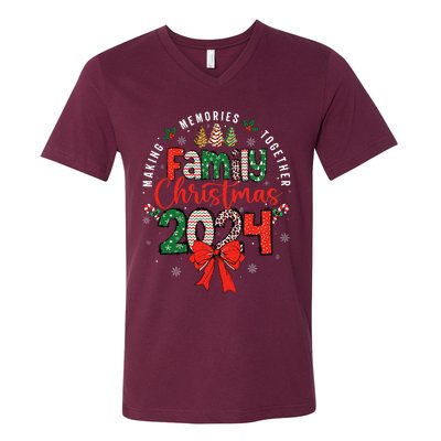 Family Christmas 2024 Matching Xmas Making Memories Together V-Neck T-Shirt