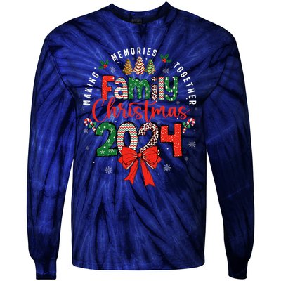 Family Christmas 2024 Matching Xmas Making Memories Together Tie-Dye Long Sleeve Shirt