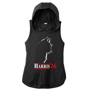 Funny Cat 2024 President Kamala Harris Cat Ladies For Kamala Gift Ladies PosiCharge Tri-Blend Wicking Draft Hoodie Tank