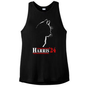 Funny Cat 2024 President Kamala Harris Cat Ladies For Kamala Gift Ladies PosiCharge Tri-Blend Wicking Tank