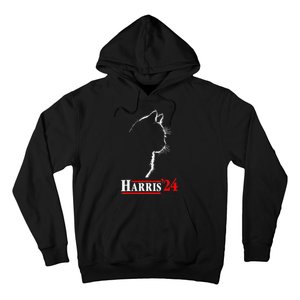 Funny Cat 2024 President Kamala Harris Cat Ladies For Kamala Gift Hoodie