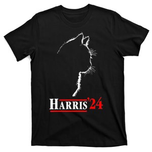 Funny Cat 2024 President Kamala Harris Cat Ladies For Kamala Gift T-Shirt