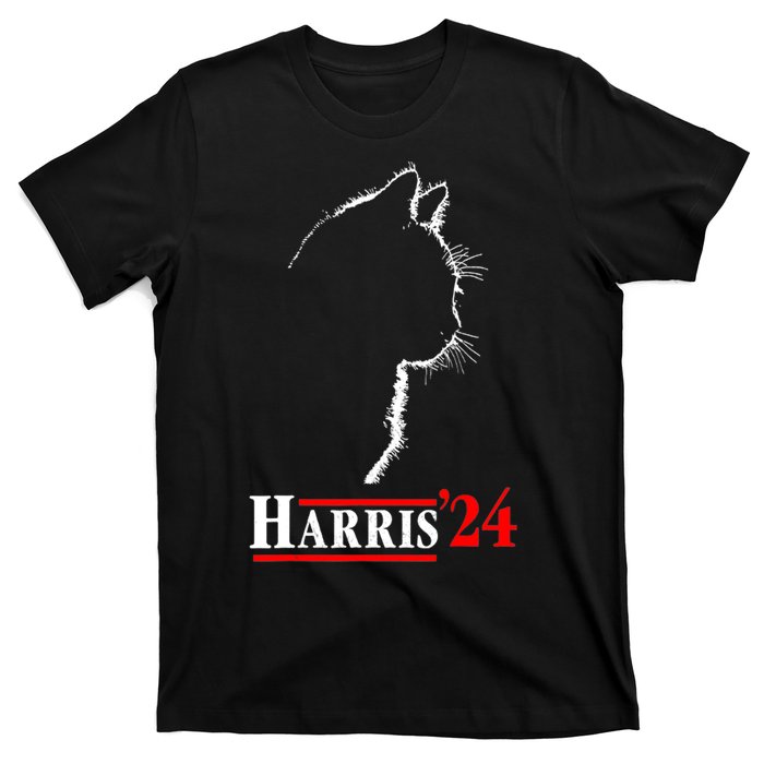 Funny Cat 2024 President Kamala Harris Cat Ladies For Kamala Gift T-Shirt