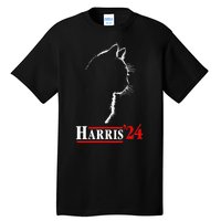 Funny Cat 2024 President Kamala Harris Cat Ladies For Kamala Gift Tall T-Shirt