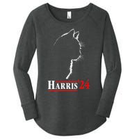 Funny Cat 2024 President Kamala Harris Cat Ladies For Kamala Gift Women's Perfect Tri Tunic Long Sleeve Shirt