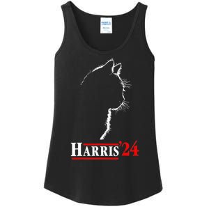 Funny Cat 2024 President Kamala Harris Cat Ladies For Kamala Gift Ladies Essential Tank