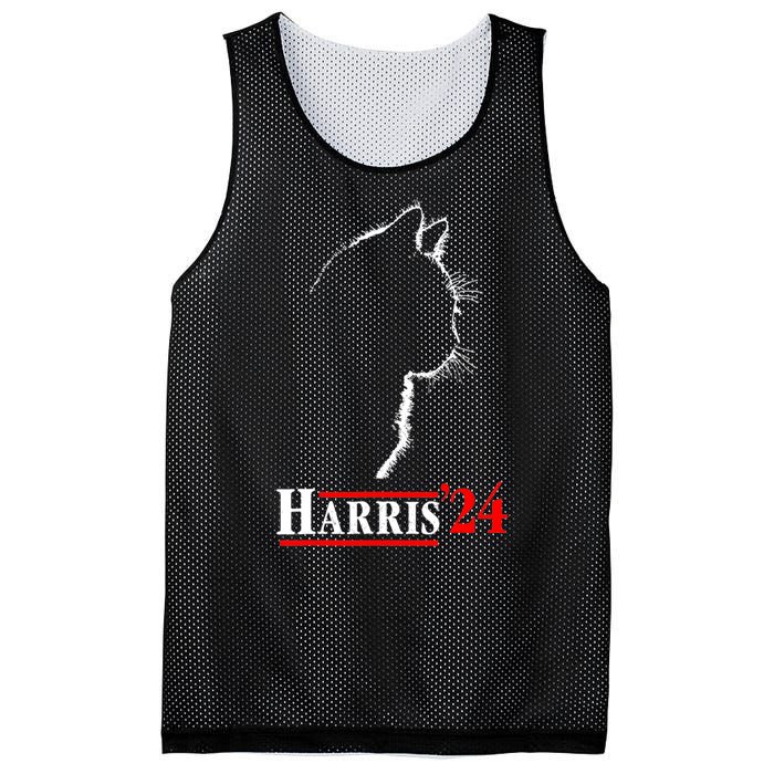 Funny Cat 2024 President Kamala Harris Cat Ladies For Kamala Gift Mesh Reversible Basketball Jersey Tank