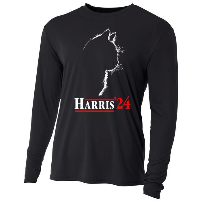 Funny Cat 2024 President Kamala Harris Cat Ladies For Kamala Gift Cooling Performance Long Sleeve Crew