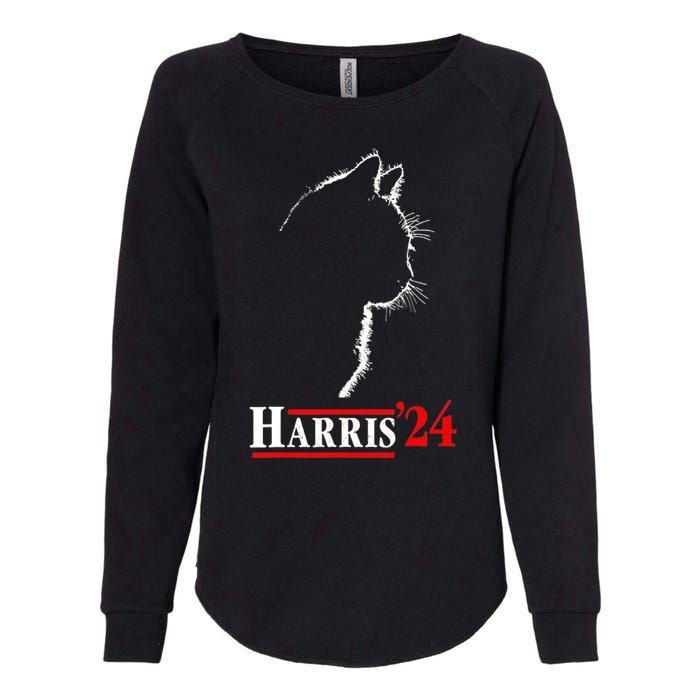 Funny Cat 2024 President Kamala Harris Cat Ladies For Kamala Gift Womens California Wash Sweatshirt