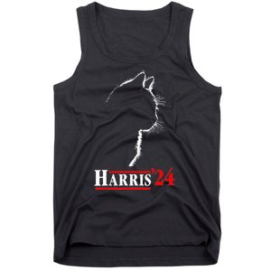 Funny Cat 2024 President Kamala Harris Cat Ladies For Kamala Gift Tank Top