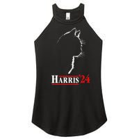 Funny Cat 2024 President Kamala Harris Cat Ladies For Kamala Gift Women's Perfect Tri Rocker Tank