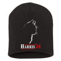 Funny Cat 2024 President Kamala Harris Cat Ladies For Kamala Gift Short Acrylic Beanie