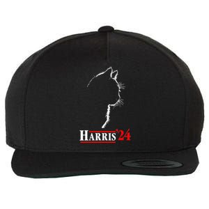 Funny Cat 2024 President Kamala Harris Cat Ladies For Kamala Gift Wool Snapback Cap