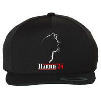 Funny Cat 2024 President Kamala Harris Cat Ladies For Kamala Gift Wool Snapback Cap