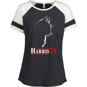 Funny Cat 2024 President Kamala Harris Cat Ladies For Kamala Gift Enza Ladies Jersey Colorblock Tee