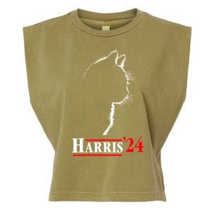 Funny Cat 2024 President Kamala Harris Cat Ladies For Kamala Gift Garment-Dyed Women's Muscle Tee