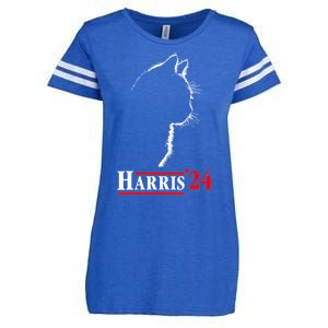 Funny Cat 2024 President Kamala Harris Cat Ladies For Kamala Gift Enza Ladies Jersey Football T-Shirt